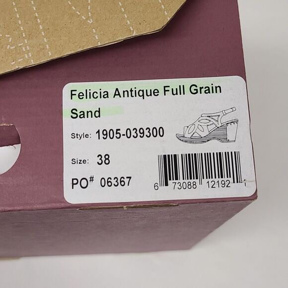 Dansko Felicia Antique Full Grain Wedge Sandal Size 38 - Picture 13 of 13